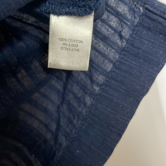 CHRISTOPHER & BANKS NAVY COTTON BUTTON DOWN (S) - Picture 5 of 6